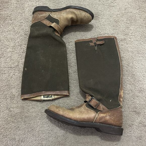 Chippewa #23913 Tall Snake Boots Leather Round Toe Men's 10 Pull-on Work Shoes - Picture 1 of 13